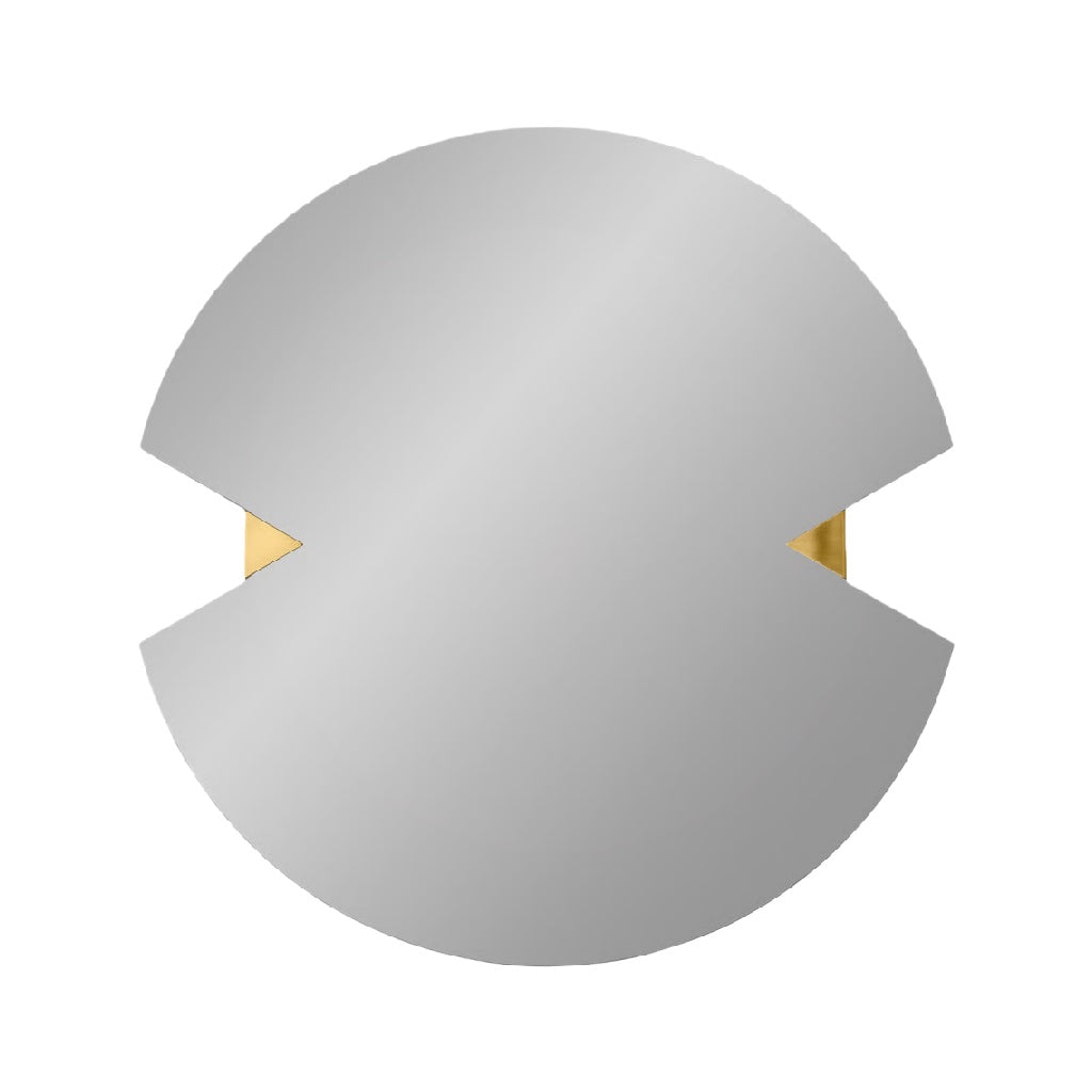 Espejo decorativo circular moderno, blanco con detalle dorado