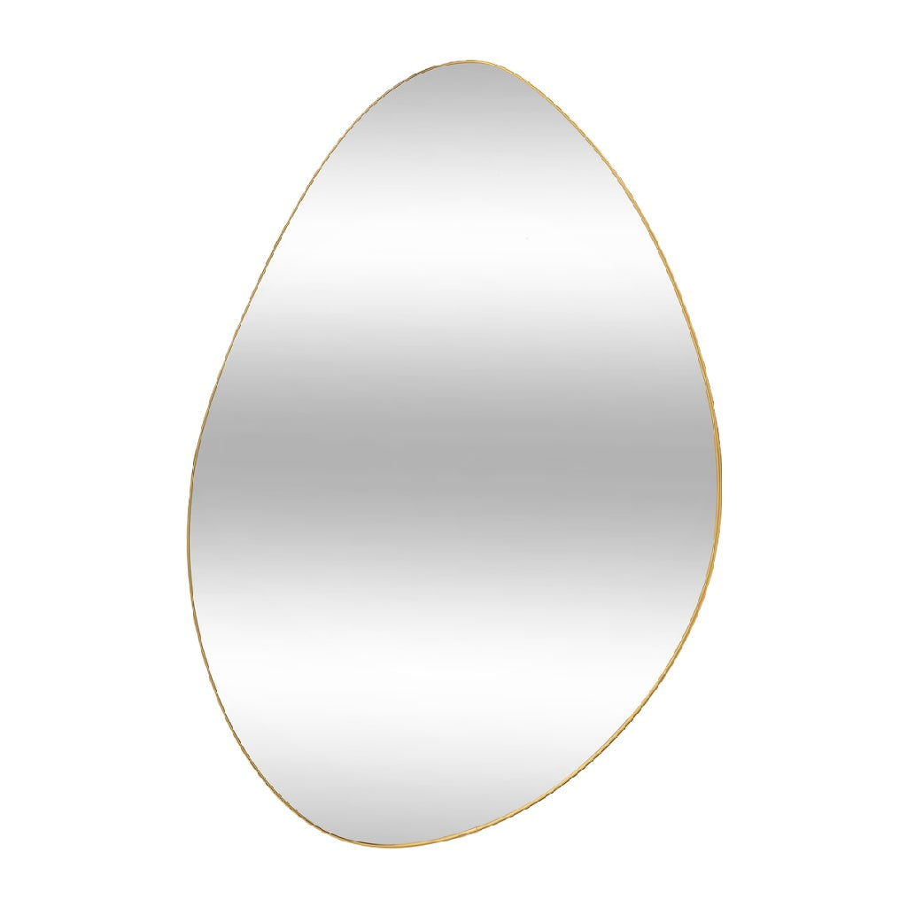 Gold Oval Wall Mirror, Slim Metal Frame