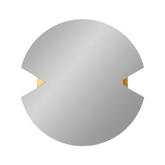 Espejo decorativo circular moderno, blanco con detalle dorado