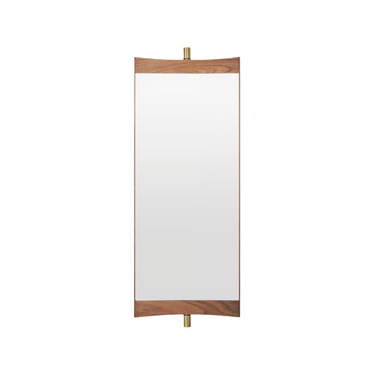 Espejo de pared rectangular moderno con detalles en madera natural