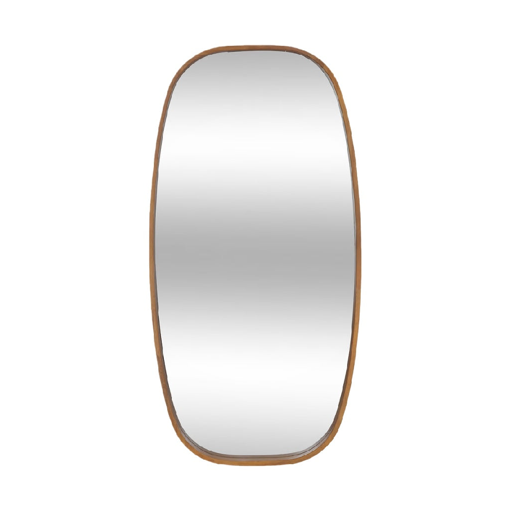 Organic Oval Wooden Wall Mirror, Irregular Shape