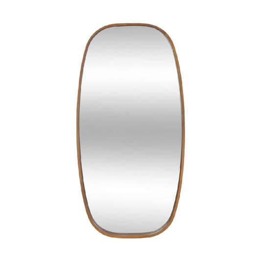 Organic Oval Wooden Wall Mirror, Irregular Shape
