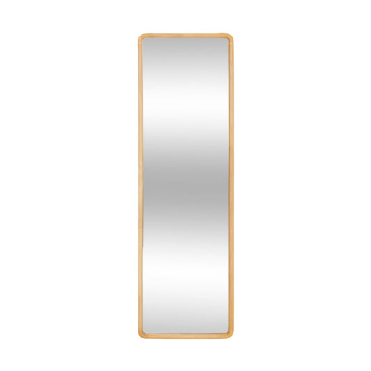 Rectangular Wooden Wall Mirror, Slim Vertical Design